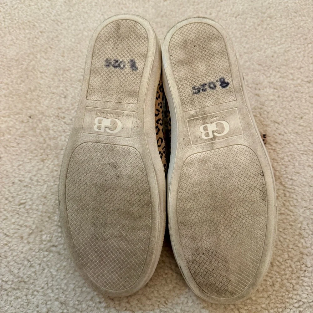 $148 Gianni Bini Genuine Leather Double Zip Leopard Print Sneakers 8